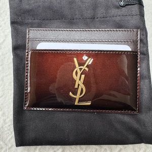 YSL Monogram Card Case in Patent Leather
